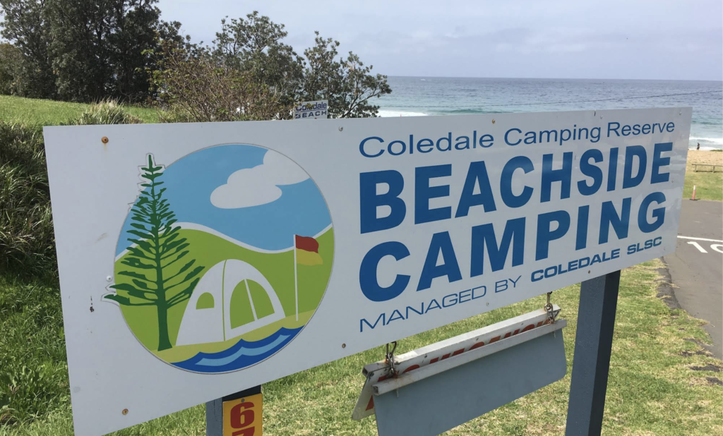 coledale camping reserve sign